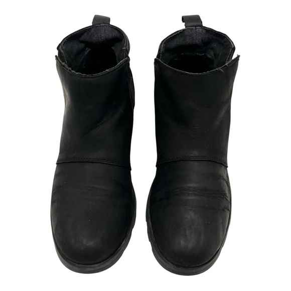 Sorel Emelie Black Leather Waterproof Winter Ankle Chelsea Boots Women’s 9 - Picture 4 of 12